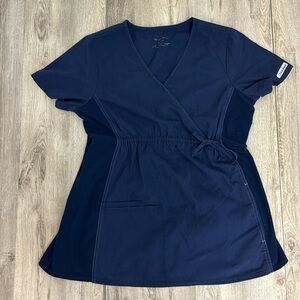 Cherokee women’s flexibles navy small maternity scrub top
